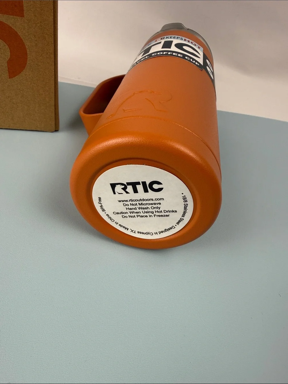 RTIC 20oz insulated Travel Coffee Cup - Burnt Orange NEW longhorns